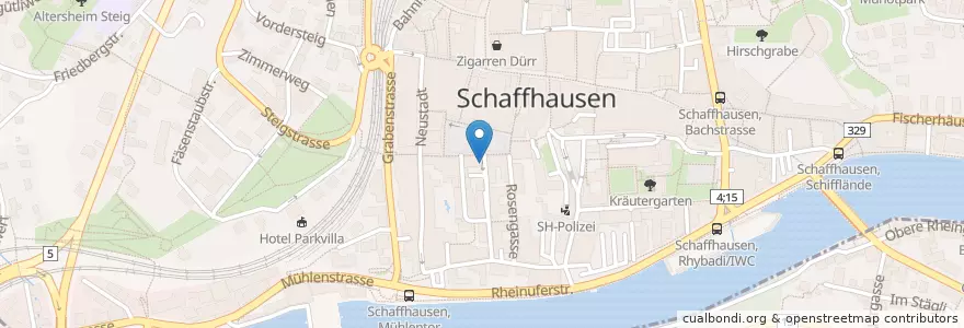 Mapa de ubicacion de Herrenacker en İsviçre, Schaffhausen, Schaffhausen.