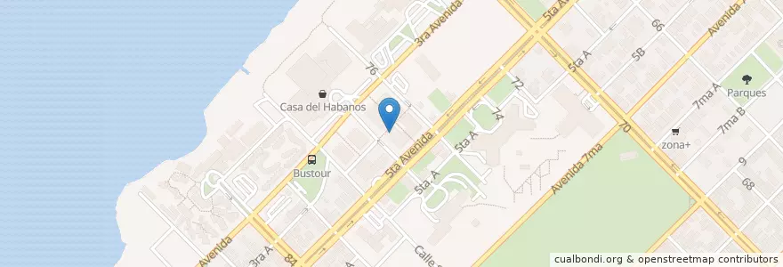 Mapa de ubicacion de Amelia Cafe en Cuba, La Habana, Playa.