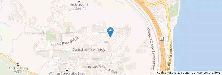 Mapa de ubicacion de 新亞書院雲起軒 New Asia College Yun Chi Hsien en Chine, Hong Kong, Guangdong, Nouveaux Territoires, 沙田區 Sha Tin District.