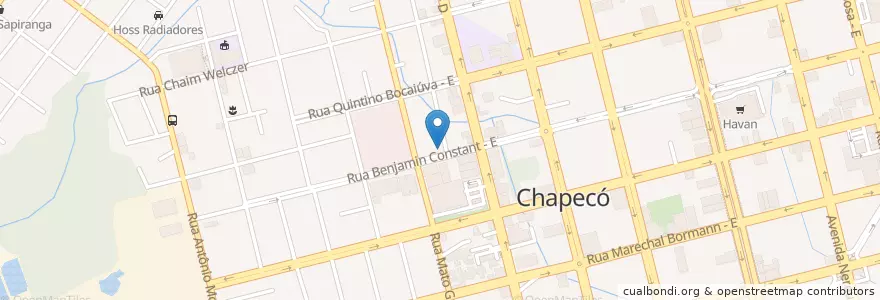 Mapa de ubicacion de Crista Restaurante e Pizzaria en برزیل, منطقه جنوب برزیل, سانتا کاتارینا, Região Geográfica Intermediária De Chapecó, Microrregião De Chapecó, Chapecó.