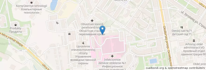 Mapa de ubicacion de Детская поликлиника городской больницы №2 en Russland, Föderationskreis Zentralrussland, Oblast Wladimir, Городской Округ Владимир.
