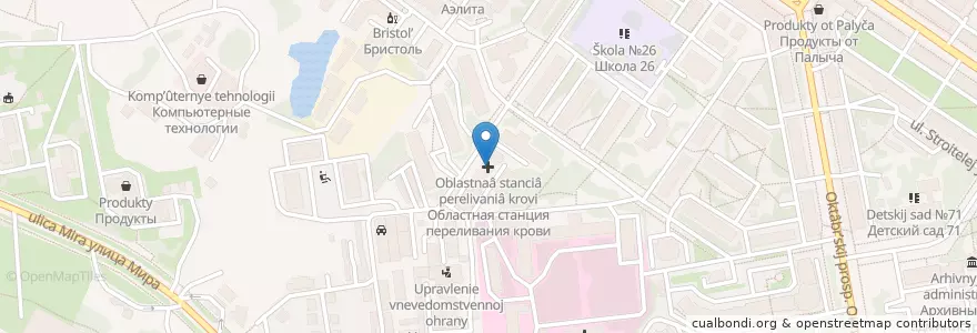 Mapa de ubicacion de Областная станция переливания крови en Rusia, Distrito Federal Central, Óblast De Vladímir, Городской Округ Владимир.
