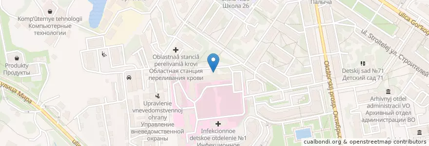 Mapa de ubicacion de Поликлиника городской больницы №2 en Russland, Föderationskreis Zentralrussland, Oblast Wladimir, Городской Округ Владимир.