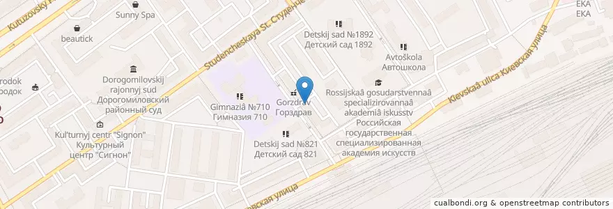 Mapa de ubicacion de ИпоТек en روسيا, Центральный Федеральный Округ, Москва, Западный Административный Округ, Район Дорогомилово.
