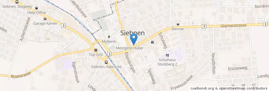 Mapa de ubicacion de Fulmine Shisha Bar en Schweiz/Suisse/Svizzera/Svizra, Schwyz, March, Schübelbach.