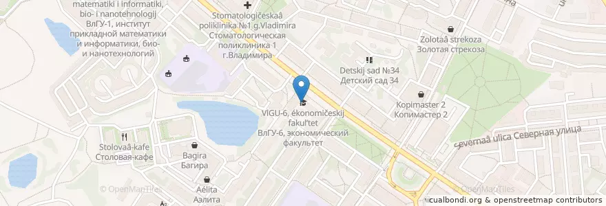 Mapa de ubicacion de ВлГУ-6, экономический факультет en Rusia, Distrito Federal Central, Óblast De Vladímir, Городской Округ Владимир.