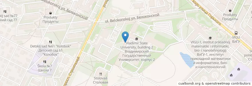 Mapa de ubicacion de ВлГУ-2, Институт машиностроения и автомобильного транспорта en Russia, Central Federal District, Vladimir Oblast, Городской Округ Владимир.
