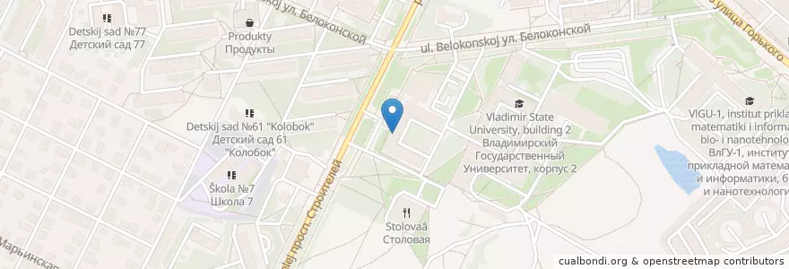 Mapa de ubicacion de ВлГУ-3, Гуманитарный институт en Russie, District Fédéral Central, Oblast De Vladimir, Городской Округ Владимир.