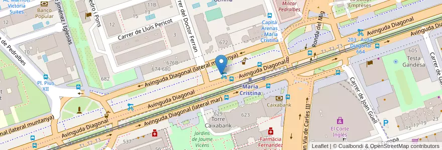 Mapa de ubicacion de 204 - Avda. Diagonal 668 en إسبانيا, كتالونيا, برشلونة, بارسلونس, Barcelona.