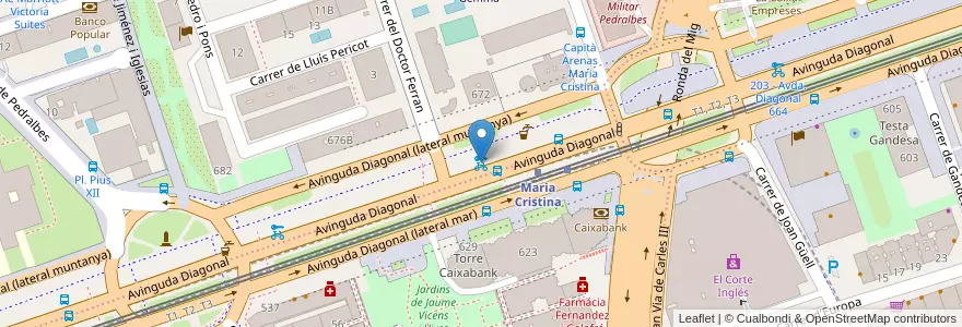 Mapa de ubicacion de 204 - Avda. Diagonal 668 en اسپانیا, Catalunya, Barcelona, Barcelonès, Barcelona.