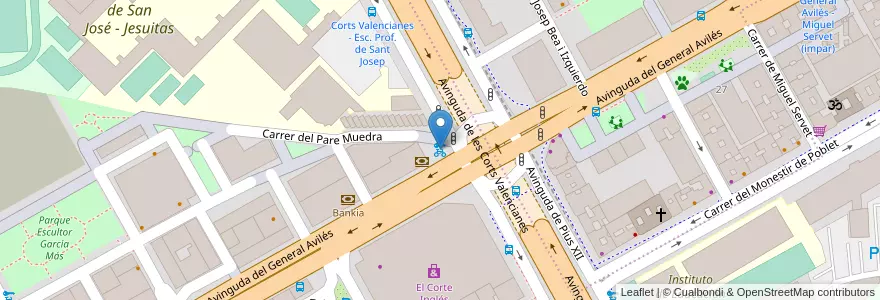 Mapa de ubicacion de 204 General Avilés en スペイン, バレンシア州, València / Valencia, Comarca De València, València.