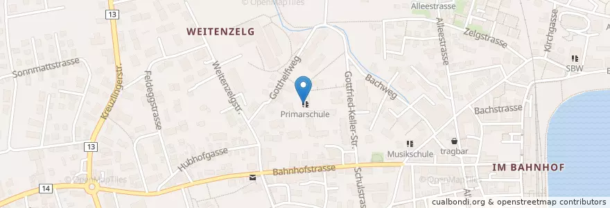 Mapa de ubicacion de Primarschule en Switzerland, Thurgau, Bezirk Arbon, Romanshorn.