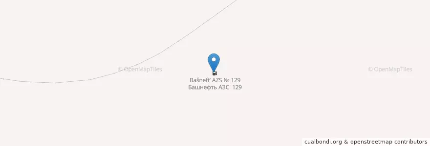 Mapa de ubicacion de Башнефть АЗС № 129 en Rusland, Приволжский Федеральный Округ, Basjkirostan, Благоварский Район, Благоварский Сельсовет.