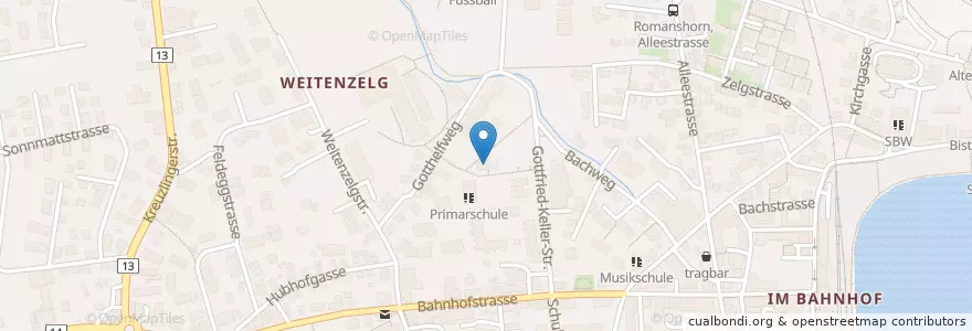 Mapa de ubicacion de Kindergarten Zelgli en Suisse, Thurgovie, Bezirk Arbon, Romanshorn.