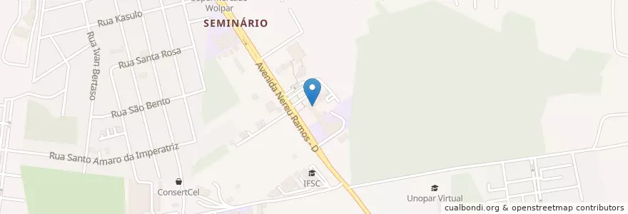 Mapa de ubicacion de Restaurante Unoesc en 巴西, 南部, 圣卡塔琳娜, Região Geográfica Intermediária De Chapecó, Microrregião De Chapecó, Chapecó.