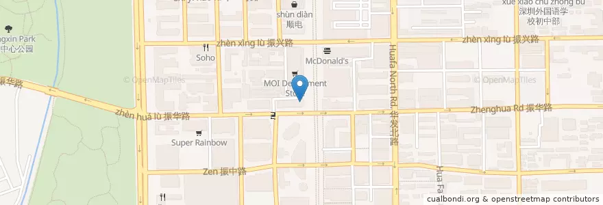 Mapa de ubicacion de 星巴克 en 中国, 广东省, 深圳市, 福田区.