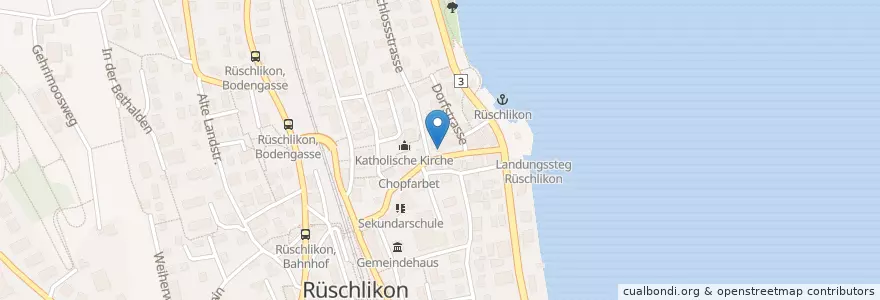 Mapa de ubicacion de Canton en Switzerland, Zürich, Bezirk Horgen, Rüschlikon.