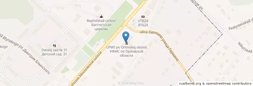 Mapa de ubicacion de УФМС по Орловской области en Russia, Central Federal District, Oryol Oblast, Орловский Район, Oryol.