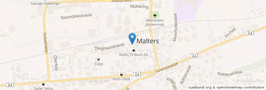 Mapa de ubicacion de Gemeindesaal en Suíça, Luzern, Malters.