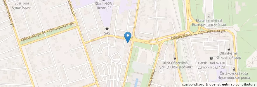 Mapa de ubicacion de Поликлиника №19 en Russia, South Federal District, Krasnodar Krai, Krasnodar Municipality.