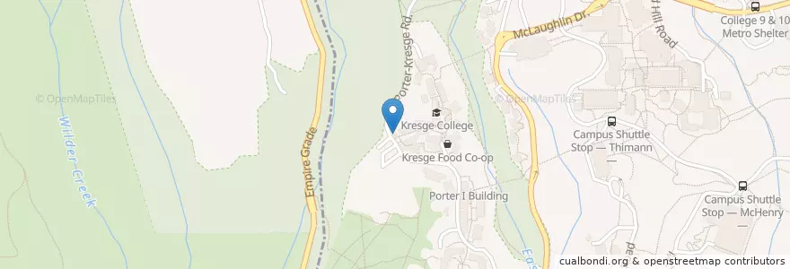 Mapa de ubicacion de Kresge Lounge en 미국, 캘리포니아주, Santa Cruz County, Santa Cruz.