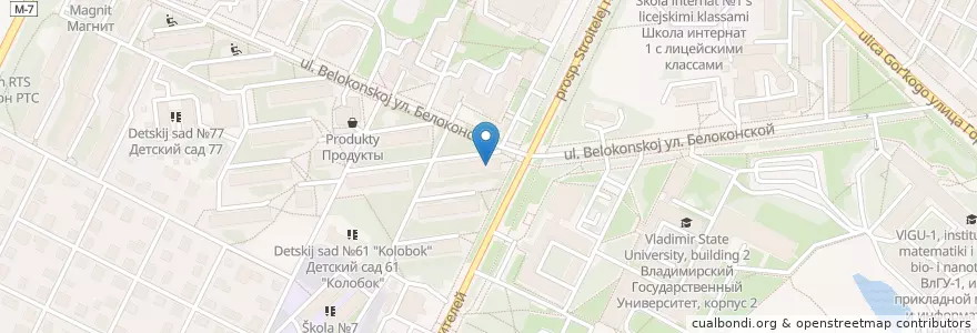 Mapa de ubicacion de Аптека en روسيا, Центральный Федеральный Округ, فلاديمير أوبلاست, Городской Округ Владимир.