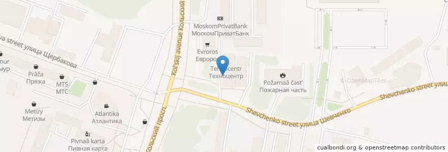 Mapa de ubicacion de Треска en Rusia, Северо-Западный Федеральный Округ, Óblast De Múrmansk, Городской Округ Мурманск.