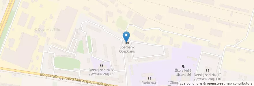 Mapa de ubicacion de Сбербанк en Russland, Föderationskreis Zentralrussland, Oblast Kursk, Курский Район, Городской Округ Курск.