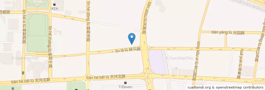 Mapa de ubicacion de 小肥羊 en Китай, Гуандун, Гуанчжоу, 天河区, 林和街道.