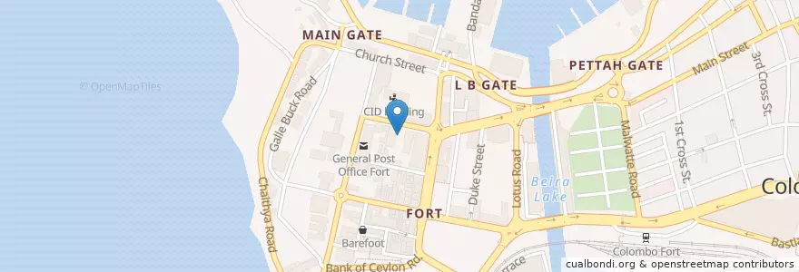 Mapa de ubicacion de State Bank of India Fort en 스리랑카, බස්නාහිර පළාත, කොළඹ දිස්ත්‍රික්කය, 콜롬보.
