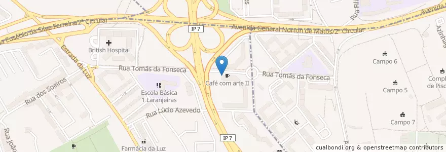 Mapa de ubicacion de Tasca do Leandro en 葡萄牙, Área Metropolitana De Lisboa, Lisboa, Grande Lisboa, 里斯本, São Domingos De Benfica.