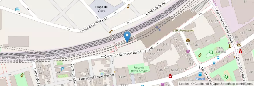 Mapa de ubicacion de 205 METRO L1 - Santa Eulalia en Sepanyol, Catalunya, Barcelona, Barcelonès, Barcelona.
