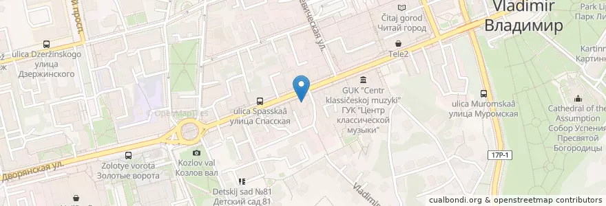 Mapa de ubicacion de Кристалл en Rússia, Distrito Federal Central, Владимирская Область, Городской Округ Владимир.