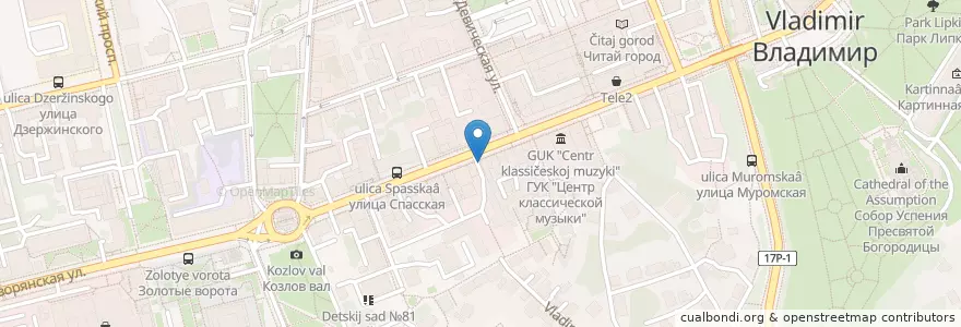 Mapa de ubicacion de Шаурма Хауз en Russland, Föderationskreis Zentralrussland, Oblast Wladimir, Городской Округ Владимир.