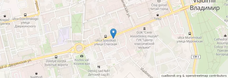 Mapa de ubicacion de Пицца en Rusia, Центральный Федеральный Округ, Владимирская Область, Городской Округ Владимир.