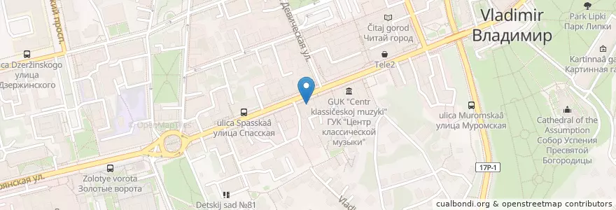 Mapa de ubicacion de Фавор en روسيا, Центральный Федеральный Округ, فلاديمير أوبلاست, Городской Округ Владимир.