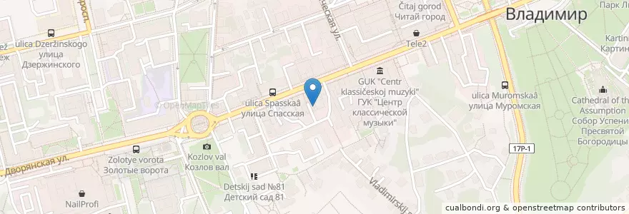 Mapa de ubicacion de Ягуар en روسيا, Центральный Федеральный Округ, فلاديمير أوبلاست, Городской Округ Владимир.