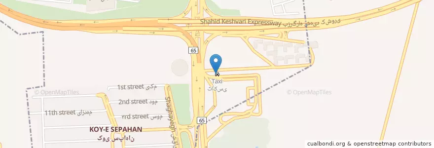 Mapa de ubicacion de تاکسی en イラン, エスファハーン, شهرستان اصفهان, بخش مرکزی شهرستان اصفهان, کراج.
