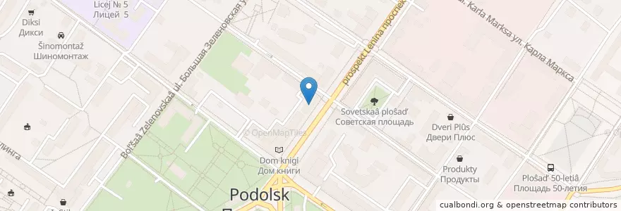 Mapa de ubicacion de Альфа-Банк en 俄罗斯/俄羅斯, Центральный Федеральный Округ, 莫斯科州, Городской Округ Подольск.