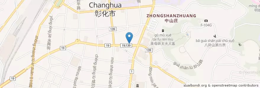 Mapa de ubicacion de 3Q脆皮雞排 en Taiwan, Provincia Di Taiwan, Contea Di Changhua, Changhua.