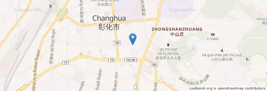 Mapa de ubicacion de 永發便當 en Taiwán, Provincia De Taiwán, Condado De Changhua, 彰化市.