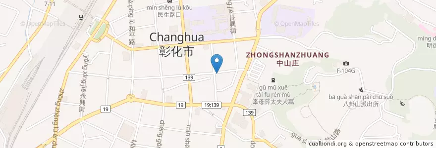 Mapa de ubicacion de 愛家素食 en 台湾, 台湾省, 彰化県, 彰化市.
