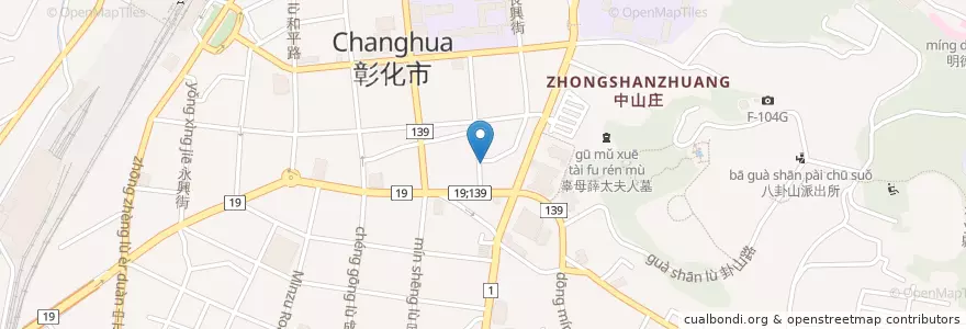 Mapa de ubicacion de 秀菊蛤仔麵 en Taiwán, Provincia De Taiwán, Condado De Changhua, 彰化市.