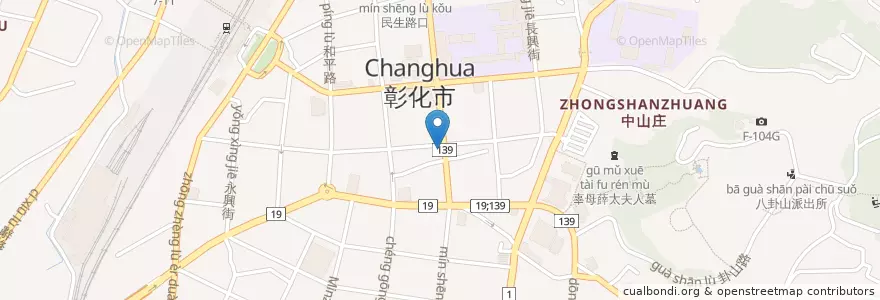 Mapa de ubicacion de 永和來來豆漿大王 en Taiwan, 臺灣省, Changhua, 彰化市.