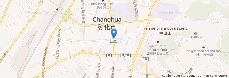 Mapa de ubicacion de 上林美好美 en Taiwán, Provincia De Taiwán, Condado De Changhua, 彰化市.