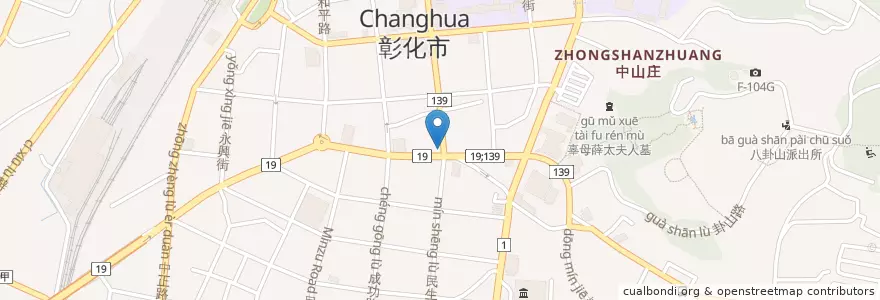 Mapa de ubicacion de 耀安醫院 en Taiwan, Taiwan Province, Changhua County, Zhanghua City.