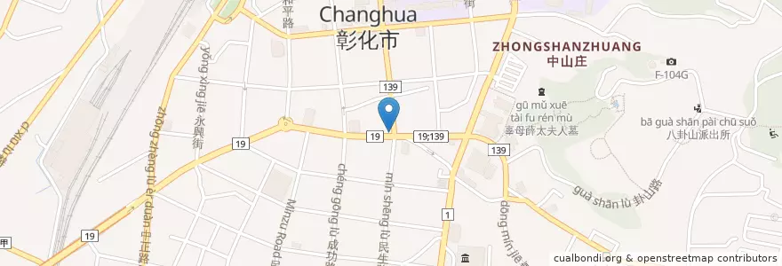 Mapa de ubicacion de 耀安藥局 en تايوان, مقاطعة تايوان, مقاطعة تشانغوا, 彰化市.
