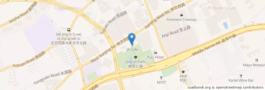 Mapa de ubicacion de JA Cafe en 中国, 上海市.