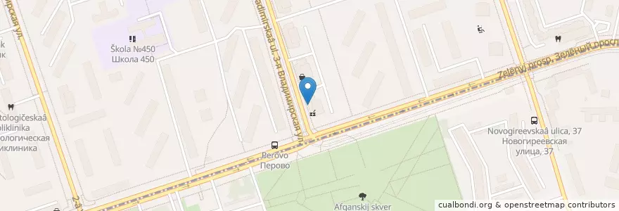 Mapa de ubicacion de Райффайзен банк en Rússia, Distrito Federal Central, Москва, Восточный Административный Округ, Район Перово.