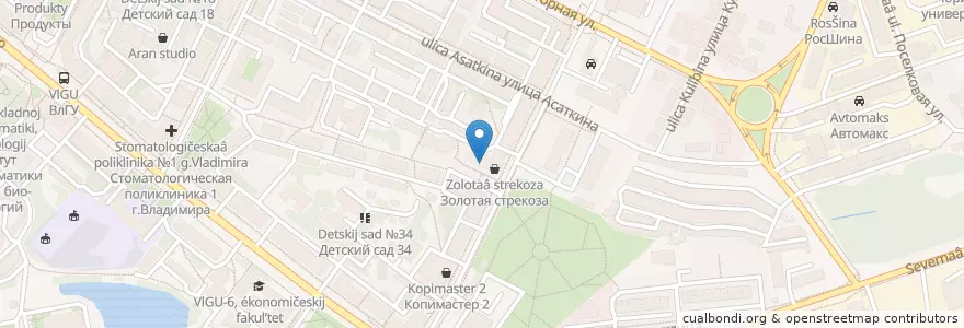Mapa de ubicacion de Республиканский банк en Russland, Föderationskreis Zentralrussland, Oblast Wladimir, Городской Округ Владимир.